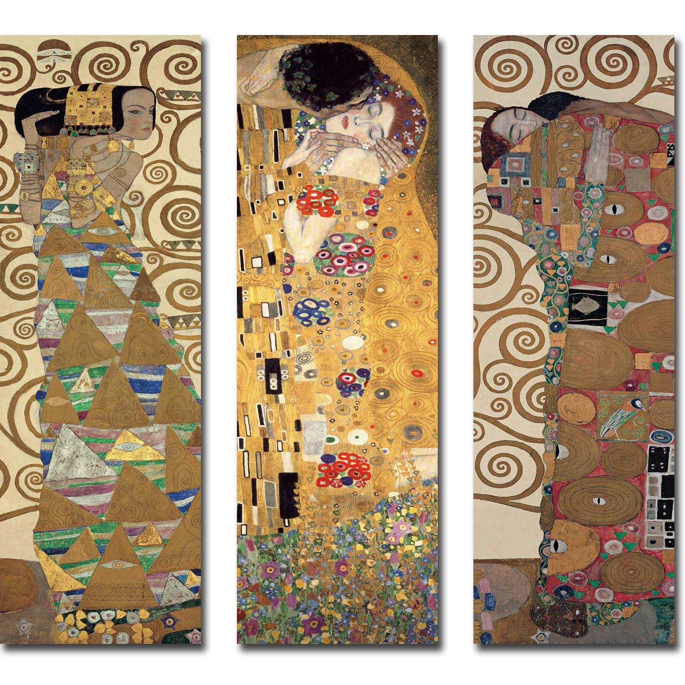 Gustav Klimt Expectation 額装アート Expectation, The Kiss, & Fulfillment by Gustav Klimt Wall Canvas